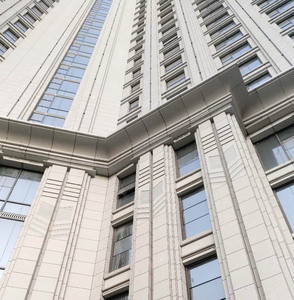 Fabrication professionnelle Porte d'entrée moderne Conception résidentielle Revêtement de mur extérieur Façade Panneaux de placage en aluminium et pierre - Product Image 4