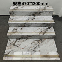 Marches d'Escalier en Marbre Plaqué Or 47x120cm, Luxueuses, avec Rainures pour Lumières LED, Carrelage de Sol Intérieur Poli et Émaillé, Dalles d'Escalier