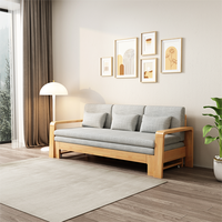 HANYEE – lit simple pliable en bois massif, multifonctionnel, double usage, rétractable, avec rangement, petit canapé de maison