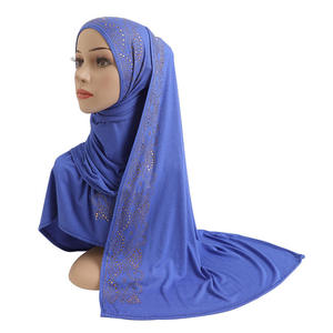 Turbante de Algodón de Alta Calidad, Color Sólido, <span class=keywords><strong>Pañuelo</strong></span> Islámico Árabe Musulmán, <span class=keywords><strong>Pañuelo</strong></span> Instantáneo con Brillo de Diamantes, Turbante de Jersey - Product Image 4