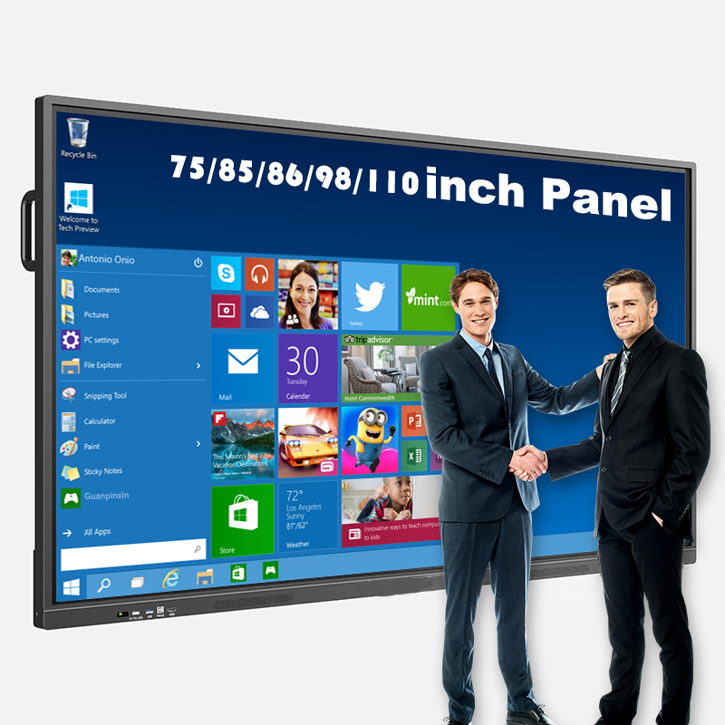 Most Popular Smart Aio Pc 75inch Smart 4k Ultra Hd Smart 75 Interactive Panel 20point Dual System Digital Interactive Whiteboard