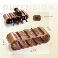 Casier à vin en bois d'acacia rustique porte-bouteille support de stockage comptoir de table
