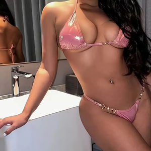 Neue Split Hot Stamp ing Hardware Neck holder Neck Strap <span class=keywords><strong>Sexy</strong></span> rücken freie Bikini-Bade bekleidung - Product Image 1