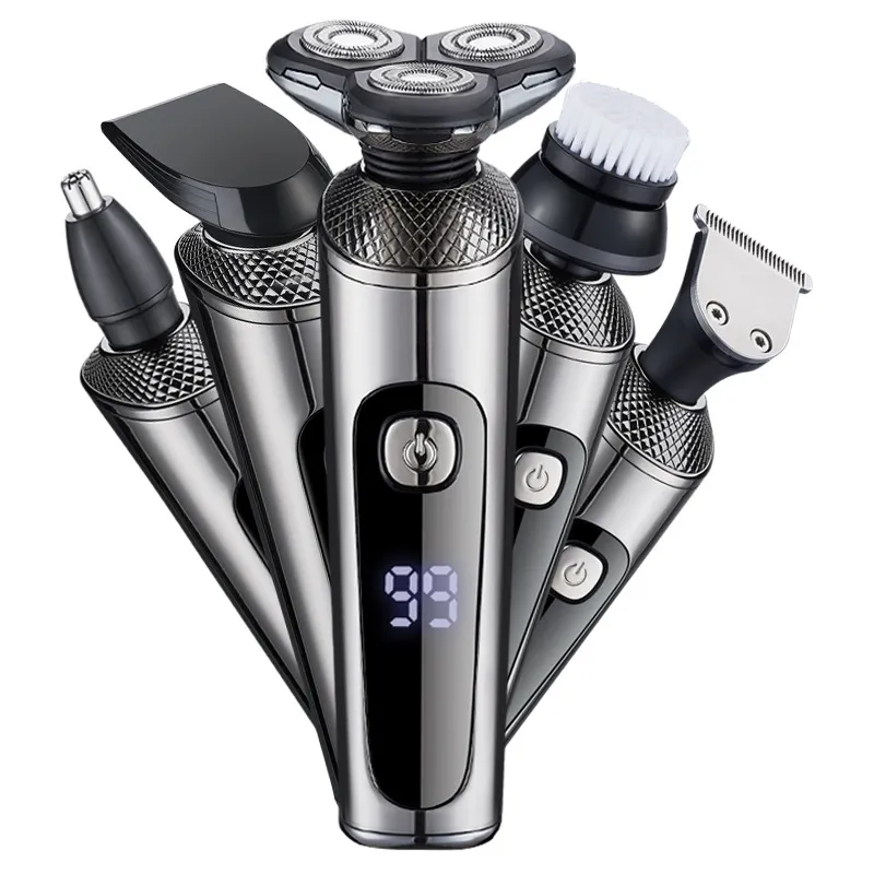 5 in 1 Hot Selling beard grooming kit Waterproof Rotary Razor Beard Nose Hair Trimmer Electric Shaver for Men