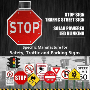 <span class=keywords><strong>Señal</strong></span> de Parada LED Intermitente Solar Portátil para Exteriores, Personalizada de Fábrica, para Seguridad Vial - Product Image 1