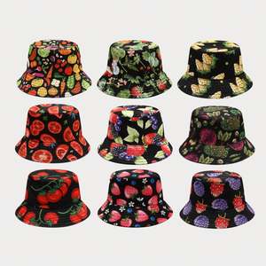Chapeau de soleil de plage printemps-été, motif fruits et légumes, chapeau de pêcheur tendance pour femme et fille, chapeau bob réversible mignon pour l'extérieur - Product Image 2