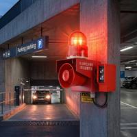 Sensor Gerak Inframerah Premium 12V 24V Alarm Suara dan Cahaya Tahan Air IP65 Sirene Peringatan untuk Keamanan Industri dan Gerbang Garasi