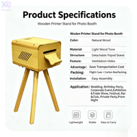 Support d'imprimante en bois stable détachable pour DNP DS620/RX1HS/Hiti P525L/Citizen, avec couvercle, pour borne photo en libre-service, pour 15 personnes, avec appareil photo