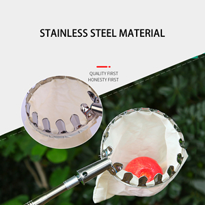Cueilleur de fruits télescopique en acier inoxydable |   Outil de récolte à longue portée avec perche extensible |   Attrapeur de fruits de jardin pour utilisation en verger - Product Image 2
