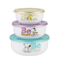 Ensemble de bols de conservation classiques en métal émaillé Luhong avec couvercle en gel de silice, compatibles lave-vaisselle et cuisinières à induction, casseroles à soupe