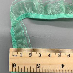 Chất Lượng Cao Jacquard Nylon Vải 20Mm Đôi Tuyết Gạc Đàn Hồi Bằng Gỗ Tai Ren Cắt Ban Nhạc Thời Trang Quần Áo Váy Mũ Logo - Product Image 4