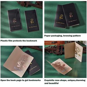 Marque de livres, marque-Page Rose ajouré en métal exquis, Simple et élégant, pour Page - Product Image 4