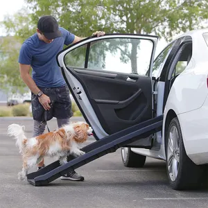 Fabricante portátil vehículo elevador ajustable viaje al aire libre peso ligero escalera escalones antideslizante perro coche rampa