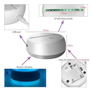 Néon rvb veilleuse créative effaçable acrylique mémo babillard LED veilleuse USB bricolage 3D écriture réinscriptible conseil lumière - Product Image 2