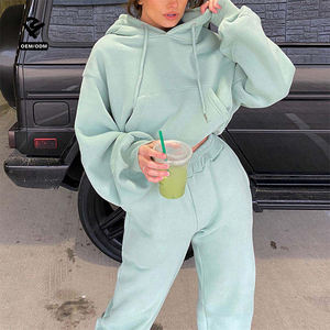 Ensemble de survêtement personnalisé pour femmes, vêtements de rue, ensemble deux pièces, vêtements pour femmes, ensemble en molleton décontracté deux pièces pour filles, ensembles de <span class=keywords><strong>jogging</strong></span> - Product Image 4