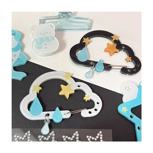 Cute Plastic Colorful UV Printing 100 Piece Keychain Carabiner