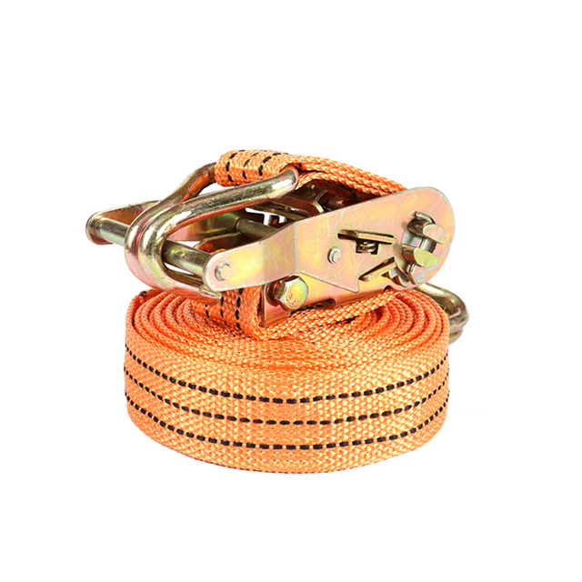 Heavy Duty Retractable Ratchet Straps Auto Hauler Car Wheel Tire Tie Down with Swivel J Hooks PE 2000kg Break Strength