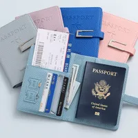 En promotion : Coffret cadeau en PU unisexe avec porte-passeport de voyage, porte-étiquette de bagage personnalisé et carnet, en stock