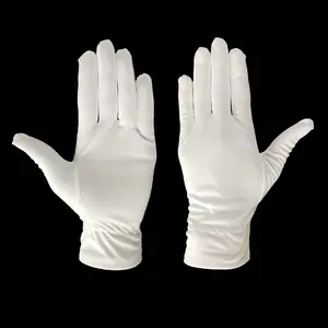 Custom White Microfiber Dusting Jewelry Jewellery Handler Inspection Cleaning Polishing Hand Gloves For Watch