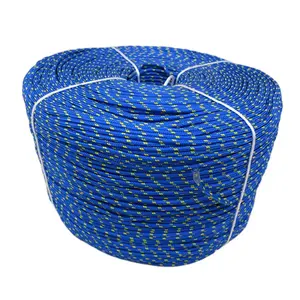 Polyester dock line in 16 strand braided structure as marine supplies for yacht jetski kayak or marine rope mooring line