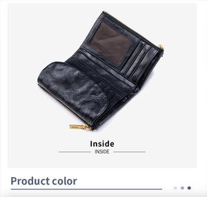 Ando Bag Genuine Cowhide Leather Vintage RFID <b>Wallet</b> for <b>Women</b> with <b>Card</b> Slots and Zipper Coin Pockets - Product Image 5