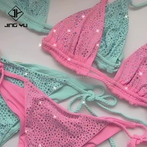 Nouveau maillot de bain personnalisé, maillot de bain brillant en cristal de diamant, maillot de bain une pièce pour femmes, taille plus, bikini en strass, bikini en cristal authentique - Product Image 1