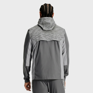 Conjunto de cortavientos con capucha de primera calidad para hombre, sudadera ligera con cremallera y pantalones cortos a juego para correr, senderismo y actividades al aire libre, conjunto de ropa deportiva para hombre - Product Image 2
