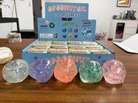 Balle sensorielle souple translucide à l'huile de coco, jouet anti-stress à presser, 8 x 6 cm, vente en gros