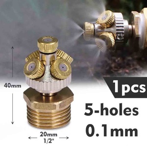 Boquilla pulverizadora atomizadora fina de 5 orificios, 1/2" 20mm, de latón para nebulización e irrigación, rociador atomizador de latón - Product Image 3