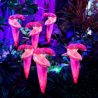 LED-Außenbeleuchtung in Exotischen Blumenformen, Einzigartig Geformt, IP65-Zertifiziert, Freistehende Metall-Harz-Glasfaser-Landschaftsdekorationen für Sehenswürdigkeiten