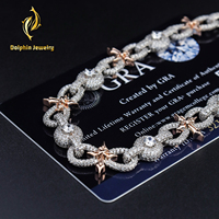 Pendentif Moissanite Personnalisé avec Chaîne Accent Étoile Polaire, Design Glacé Premium, Bijoux Hip Hop Personnalisés pour Fêtes
