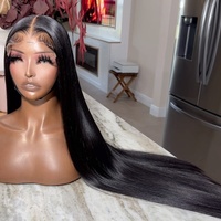 Cheveux humains, droite 13x6 Hd perruque frontale suisse dentelle Tuopee peau mince cheveux longs Transparent Long chinois 360 dentelle pré-plumée