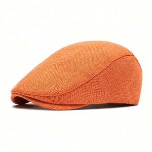 Cotton Line <b>Men</b> Beret Fashion Summer Breathable Ivy Hat <b>Flat</b> Top <b>Cap</b> for <b>Men</b> Sun Shade - Product Image 6