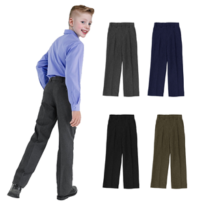 Factory Custom OEM ODM Kids Children <strong>School</strong> Uniform <strong>Navy</strong> <strong>Blue</strong> Front <strong>Trousers</strong> Poly Viscose <strong>School</strong> Uniform Pants <strong>School</strong> <strong>Trousers</strong> - Product Image 4