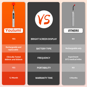 660nm y 850nm Varita de terapia de luz roja Belleza Antorcha portátil para el cuidado de la piel Dispositivo de terapia de luz LED infrarroja cercana para aliviar el dolor - Product Image 5