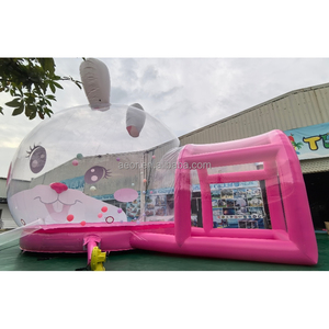 Nouvelle Tente <span class=keywords><strong>D</strong></span>ôme Gonflable Commerciale en PVC pour Aire de Jeux Extérieure, Forme Lapin Rose, Maison <span class=keywords><strong>Bulle</strong></span> avec Trampoline - Product Image 2