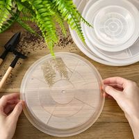 Plateau de pot de fleurs en résine transparente blanche moderne avec support de pot de fleurs en plastique épaississant pour le jardin, la maison et la pépinière