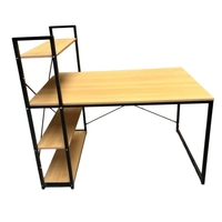 Table de jeu en forme de L de couleur marron rustique, bureau ergonomique réglable en hauteur pour la maison, l'école et l'hôpital