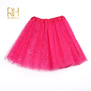 Gaun Balet Profesional Dewasa, Rok Tutu Tulle Payet Glitter untuk Anak Perempuan