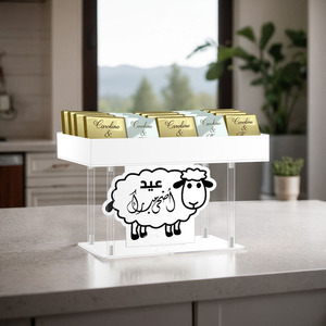 Personalizzato stile arabico acrilico piccola teiera cartone animato agnello decorazione di visualizzazione vassoio da Dessert per festa di compleanno torta piatto - Product Image 2