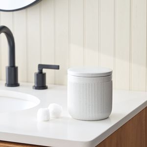 Ensemble d'accessoires de bain en céramique givrée de luxe moderne distributeur de porte-savon de la collection de poteries blanches pour toilettes - Product Image 3