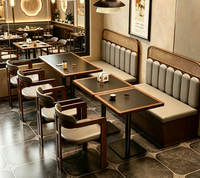 Ensemble de banquettes et de tables de restaurant personnalisables, fabrication directe d'usine, mobilier de qualité commerciale pour restaurants haut de gamme et cafés