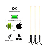 Tubo de Luz LED RGBWA de 360 Grados, Alimentado por Batería, Control DMX Inalámbrico por Aplicación, 32 Píxeles, para Escenarios, DJ, Eventos, Fábrica