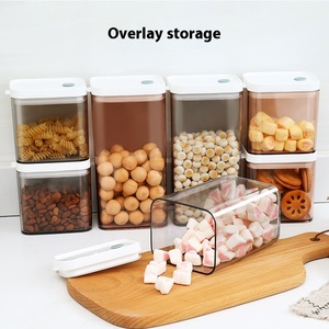 Tarro de almacenamiento de plástico moderno de 250ml para cocina, comida casera, diseño de sello de contenedor de alimentos secos personalizado para almacenamiento diario de azúcar - Product Image 3