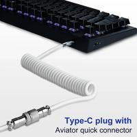 Cable en Espiral para Teclado Mecánico Tipo C, PVC, 1.5m, Conector USB de Aviación para Computadora de Escritorio, Cable con Conector de Aviación