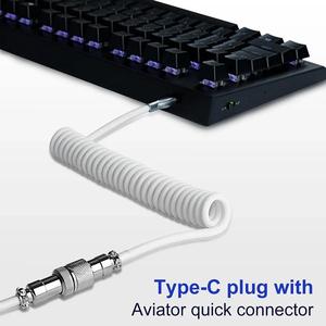 Type C Mechanical <b>Keyboard</b> Coiled Cable PVC 1.5m USB Aviation Connector for Desktop Computer Cable Aviation Plug Line - Product Image 2