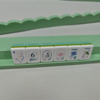 Supports de Mahjong avec poussoirs, ensemble de règle américaine en bois de 20 pouces, tige de poussée et organisateur de cartes deux-en-un