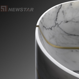 Newstar đá tự nhiên đá cẩm thạch bồn rửa với một lỗ tùy chỉnh thứ tự thường vụ rửa đá cẩm thạch lưu vực bồn rửa - Product Image 3