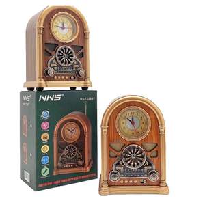 Altavoz Inalámbrico BT de Estilo Vintage con Radio AM/FM/SW y Reloj Digital - Boombox Portátil Recargable, Reproducción USB/TF - Product Image 2