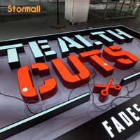 Letras de Canal Luminosas LED Acrílicas para Empresas, Letreros Exteriores, Letreros 3D Acrílicos con Iluminación Frontal LED para Negocios, Luminosos